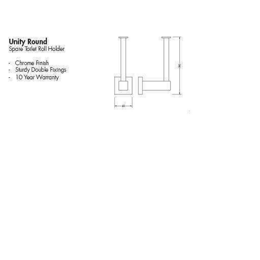 Aspire Unity Round Str/Spare Toilet Roll Holder Chrome **23211**
