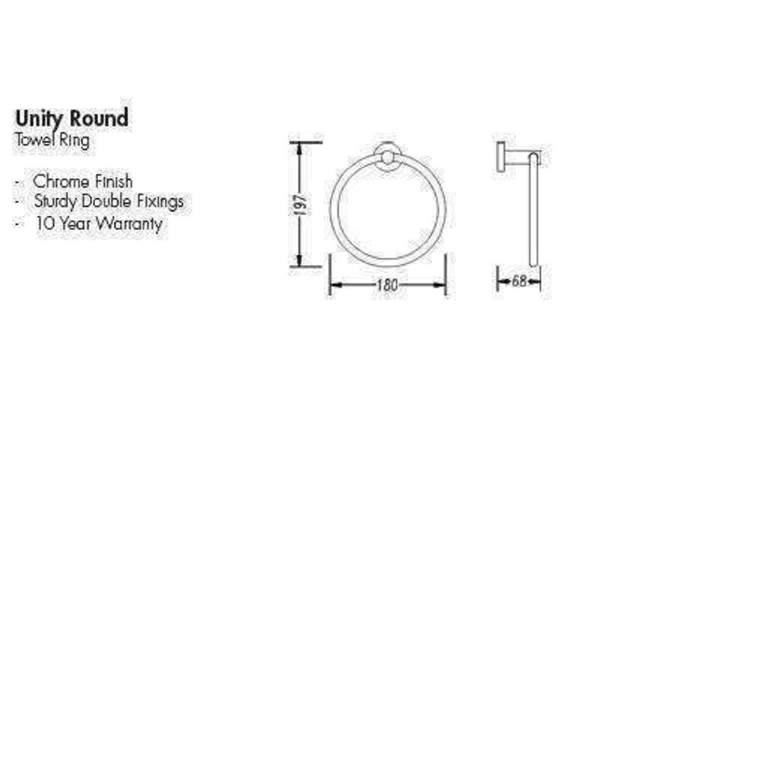 Aspire Unity Round Towel Ring Chrome **23004**