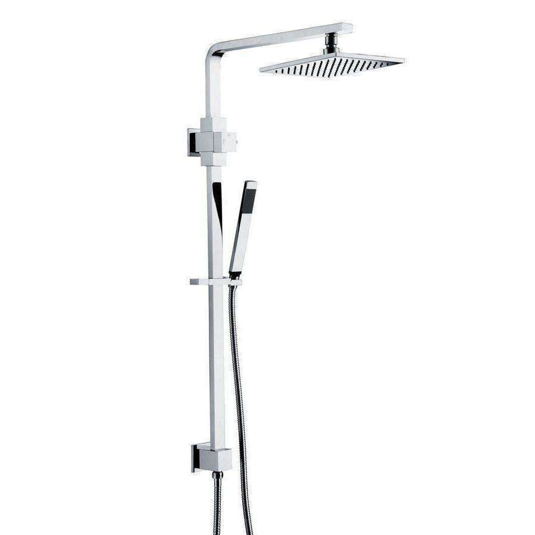 Aspire Unity Rail Shower Twinner Square C/P C/W Shower Head