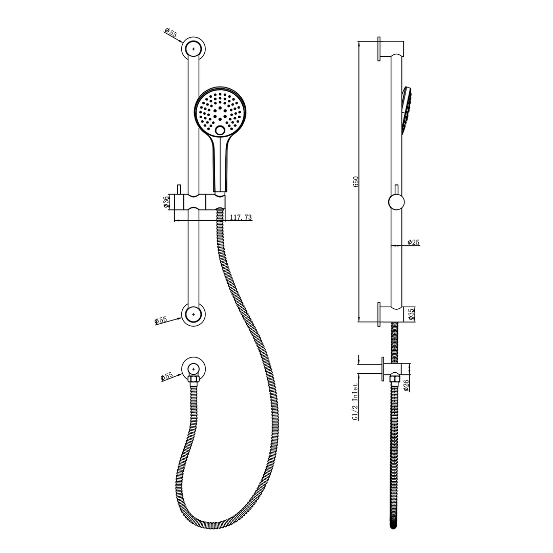 Aspire Air Rail Shower Chome