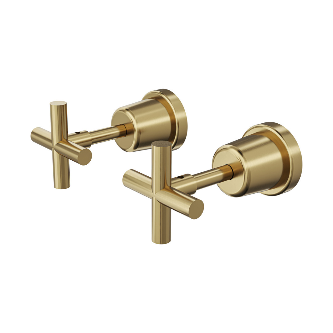 Aspire Air Cross Handle Wall Top Assemblies Brushed Brass