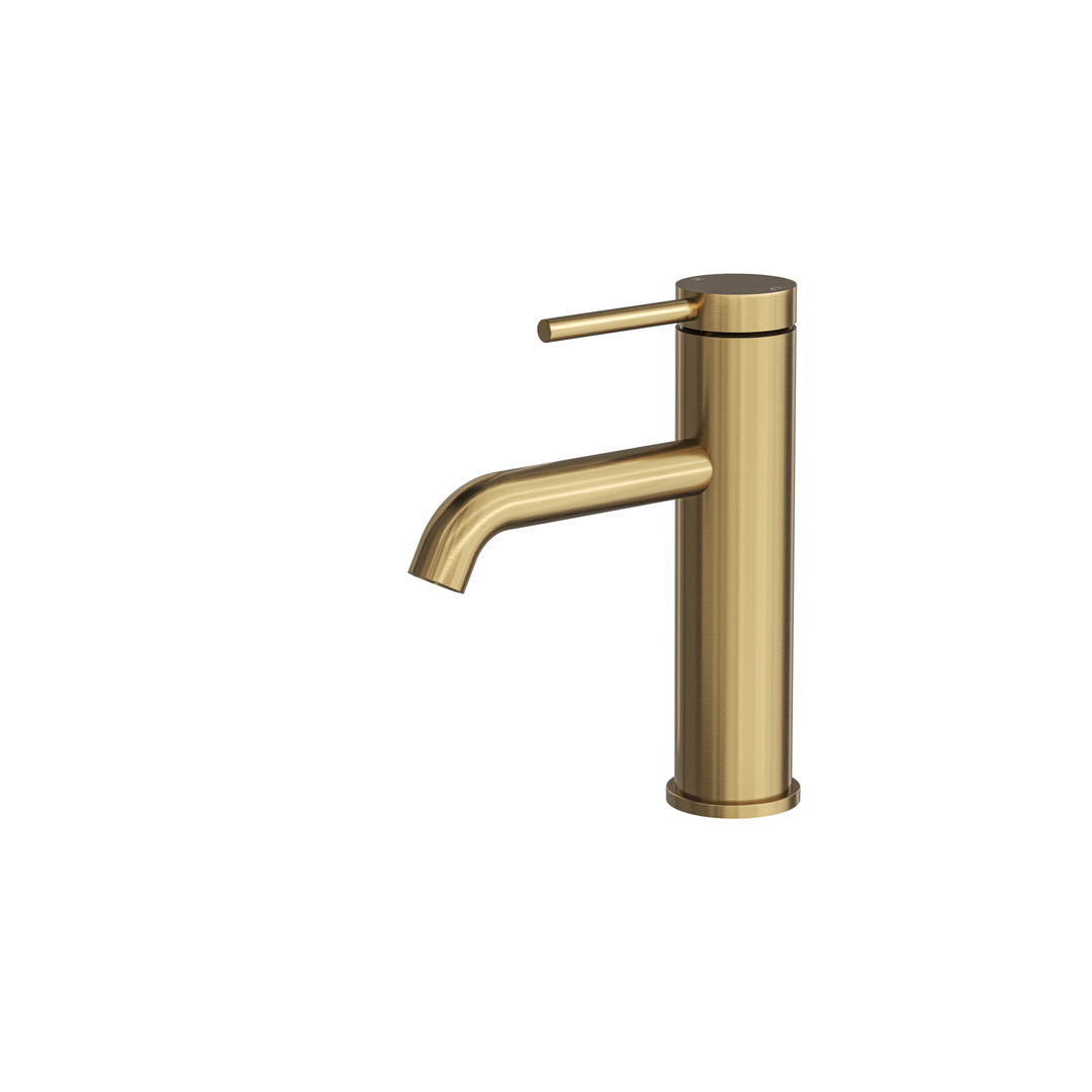 Aspire Air Pin Lever Basin Mixer Brushed Brass