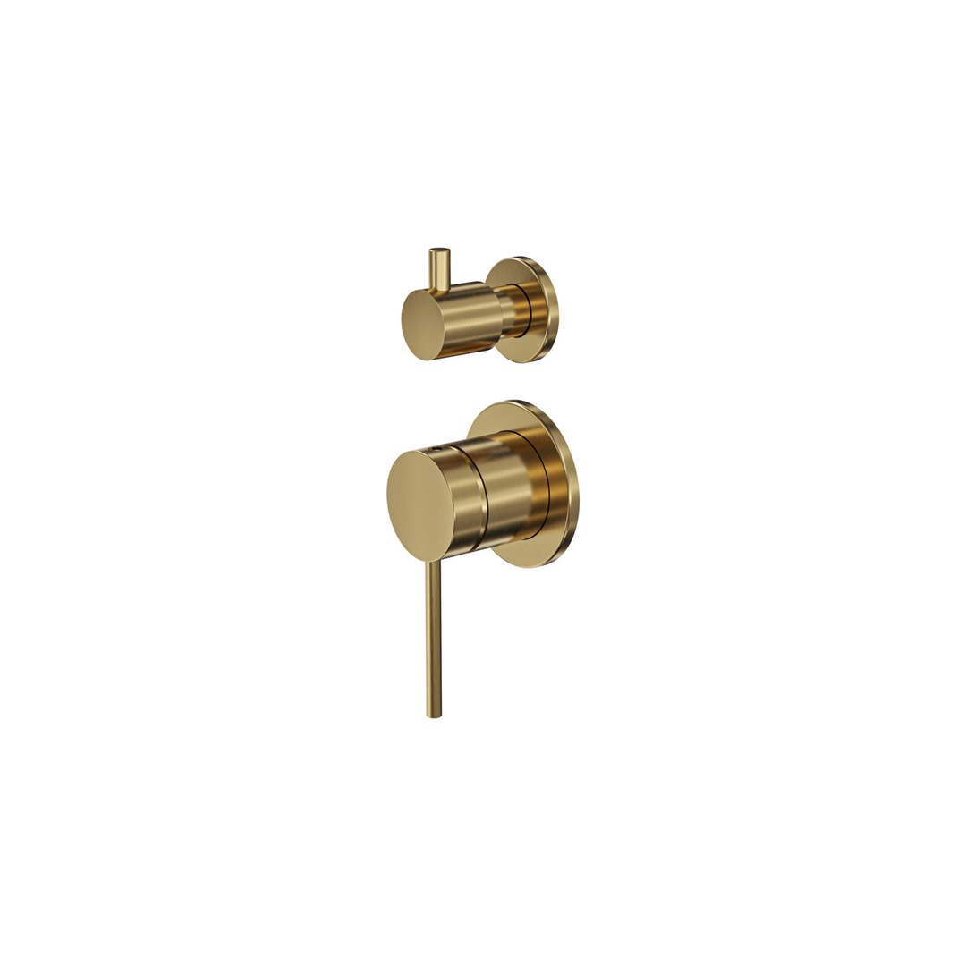 Aspire Air Shower/Bath Mixer Diverter (Separate Plate) Brushed Brass