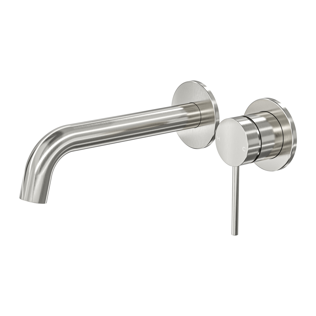 Aspire Air Wall Basin/Bath Mixer (Separate Plate) Brushed Nickel