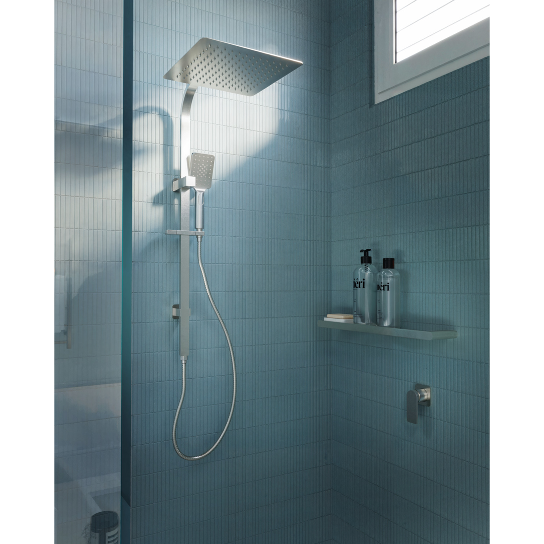 Aspire Nuovo 400Mm Upswept Shower Arm Brushed Nickel