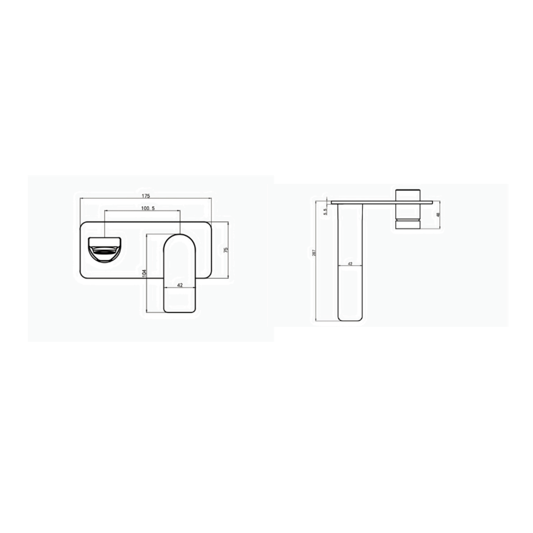 Aspire Nuovo Wall Mixer With Spout And Plate Brushed Brass
