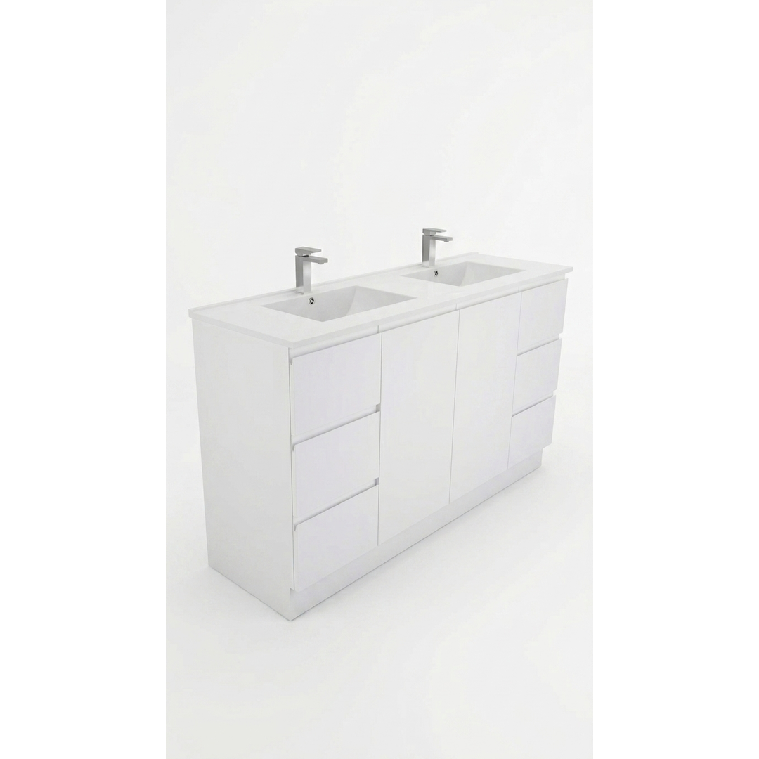 Aspire Unity II 1500 D/Bowl Vanity F/Stand White 1 Tap Hole