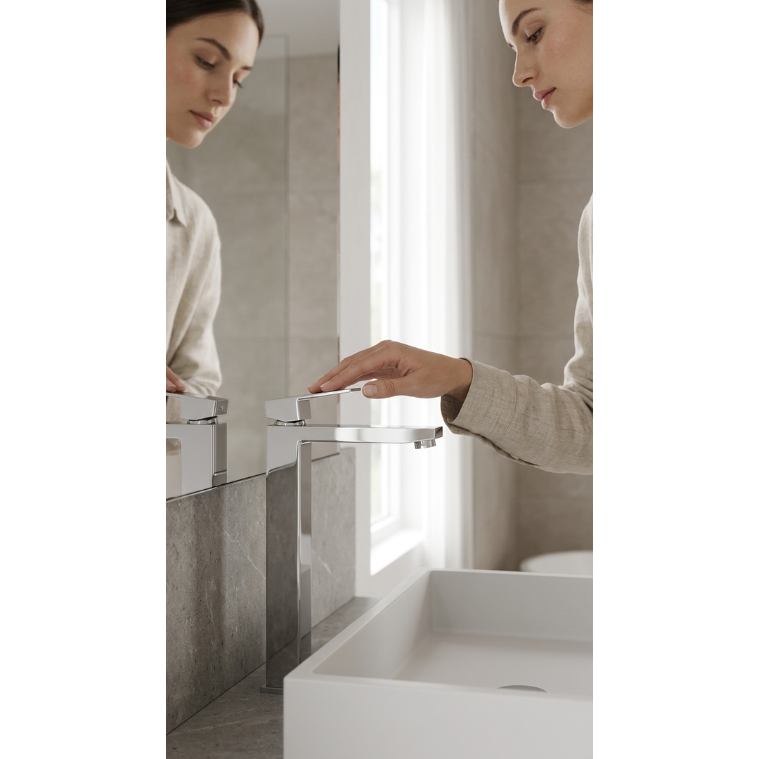 Aspire Unity Square Hi Rise Vessel Mixer Chrome