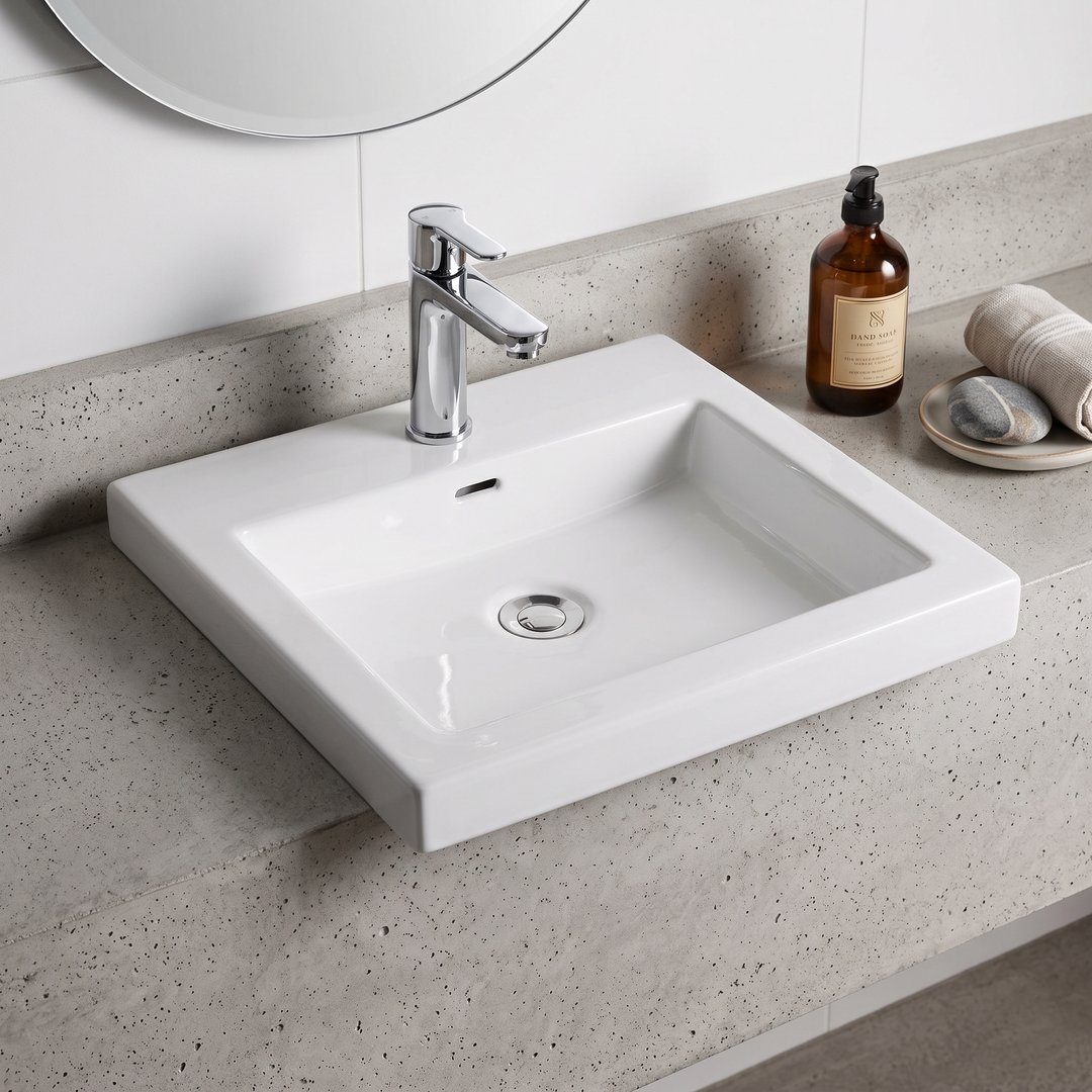 Aspire Unity Square Slimline Above Counter Basin 1 Tap Hole
