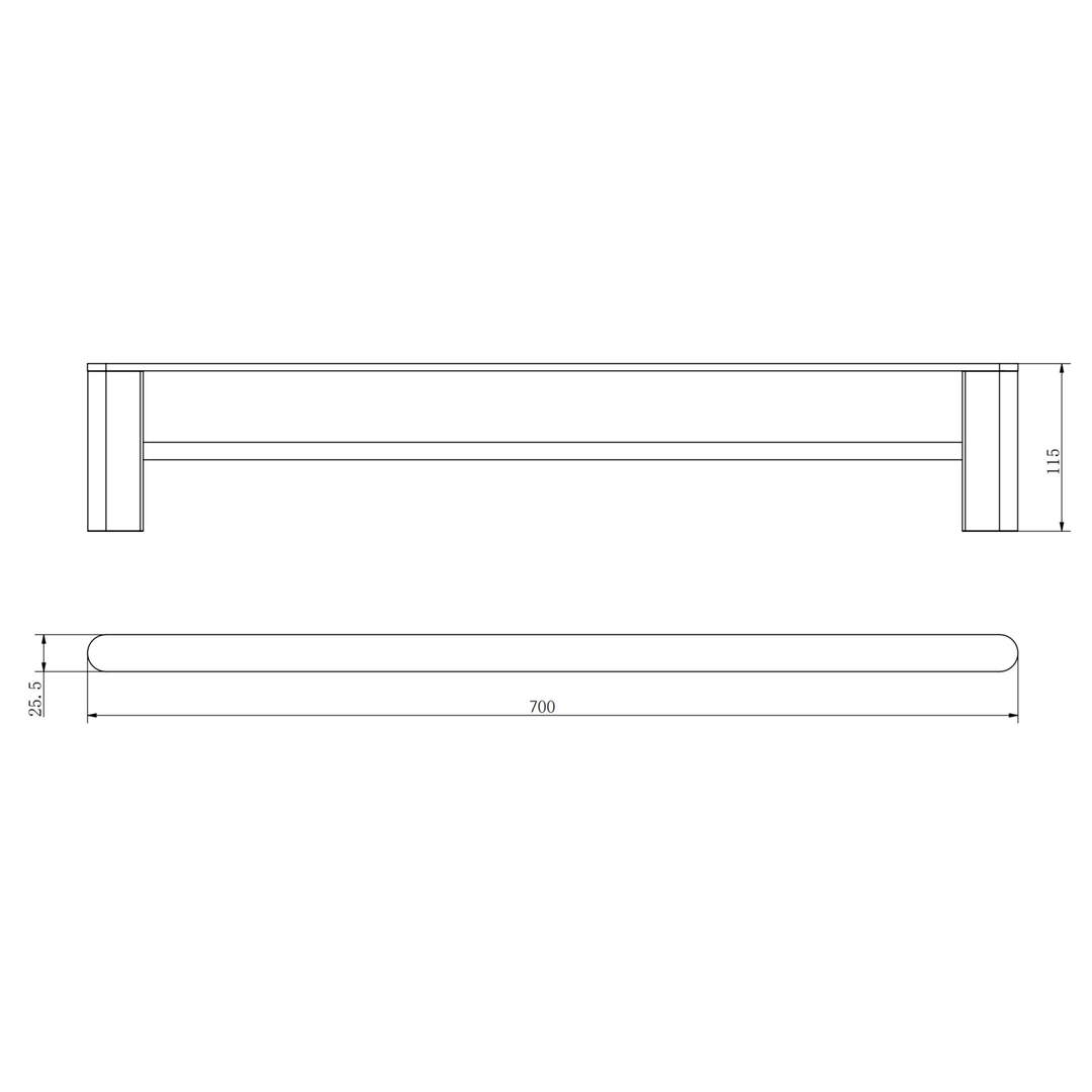 Aspire Nuovoair 700Mm Towel Double Rail (Matches Aspire Air And Nuovo) Chrome