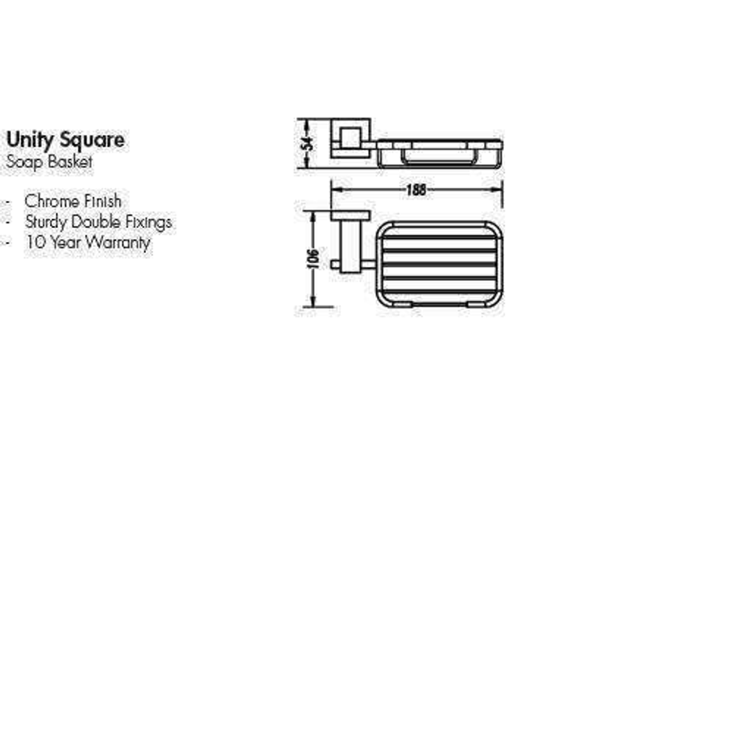 Aspire Unity **Square** Soap Basket Chrome **24009**