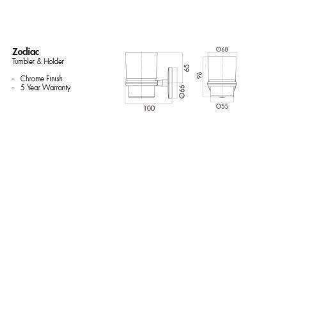 Aspire Zodiac Tumbler &amp; Holder Chrome