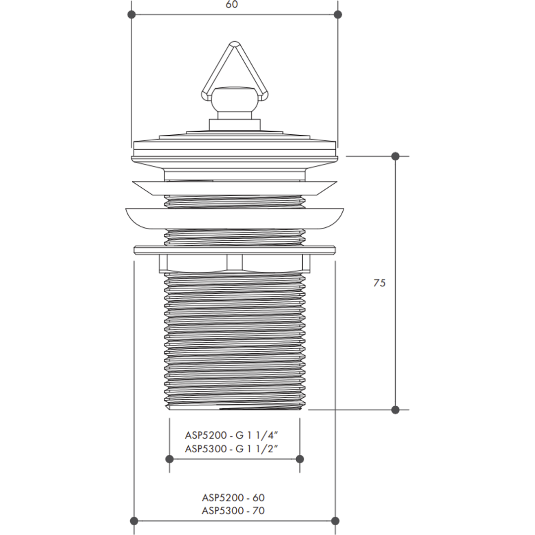 Aspire Plug &amp; Waste 40Mm Without Overflow Deluxe Plug Chrome