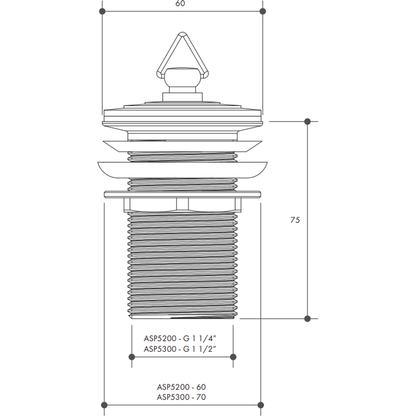 Aspire Plug &amp; Waste 40Mm Without Overflow Deluxe Plug Chrome