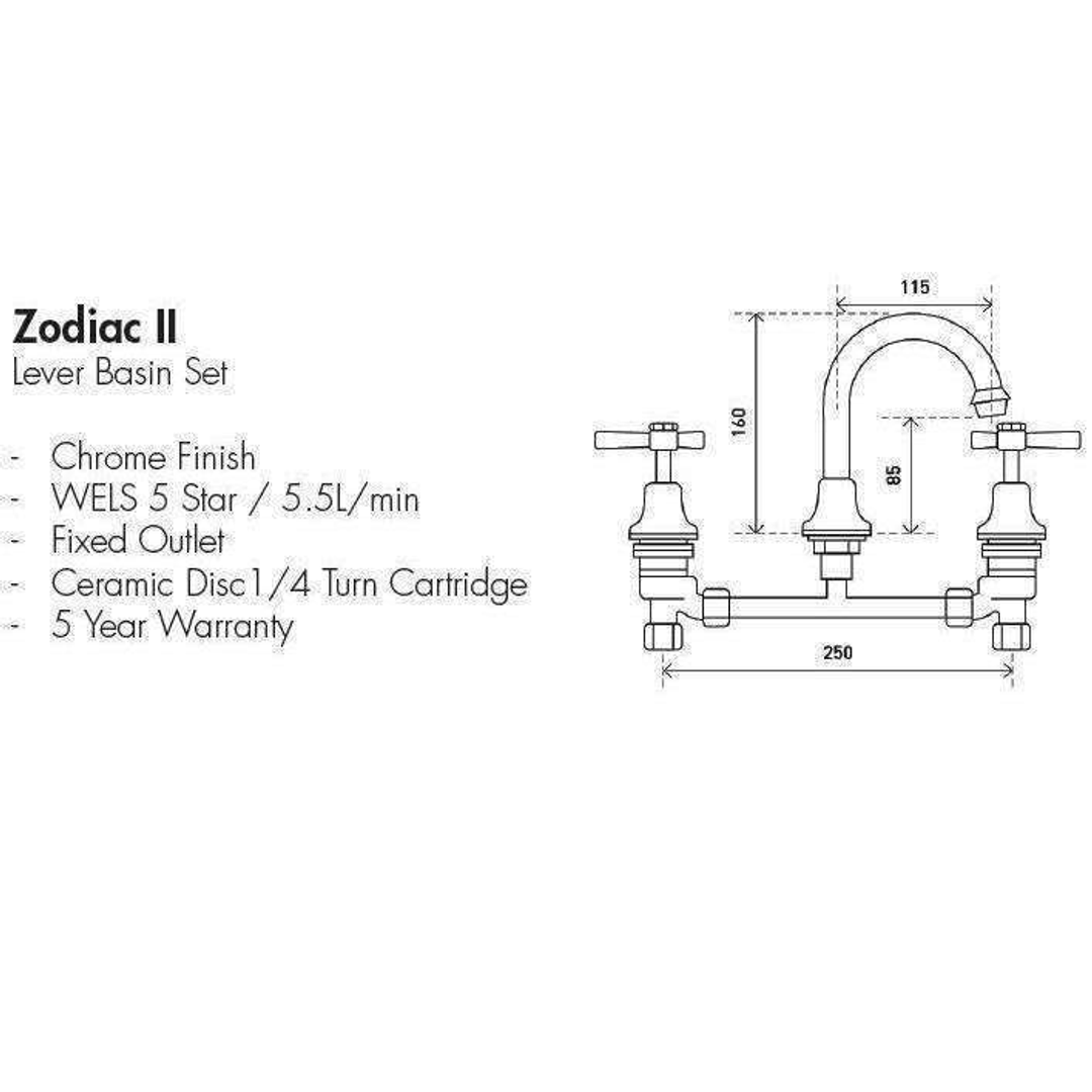 Aspire Zodiac Ii - Chrome Lever Basin Set