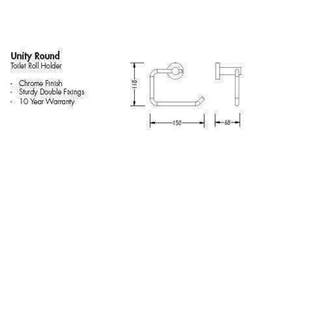 Aspire Unity Round Toilet Roll Holder Chrome **23011**