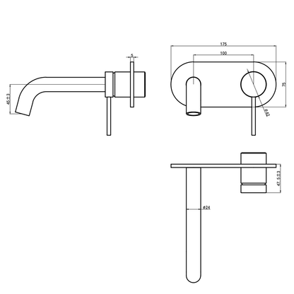 Aspire Air Wall Mixer With Spout And Plate Chrome