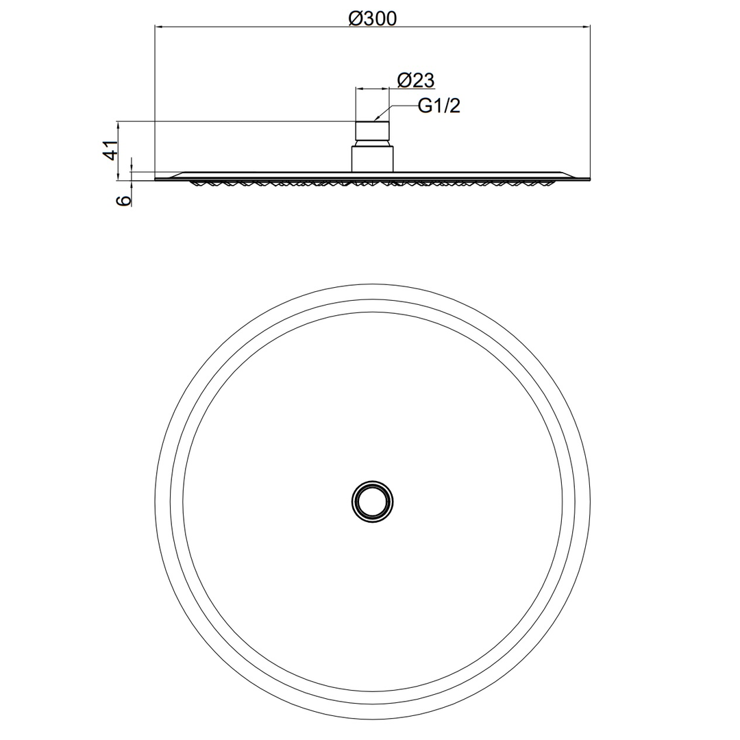 Aspire Air 300Mm Shower Head Brushed Nickel