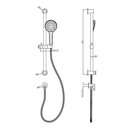 Aspire Air Rail Shower Brushed Nickel