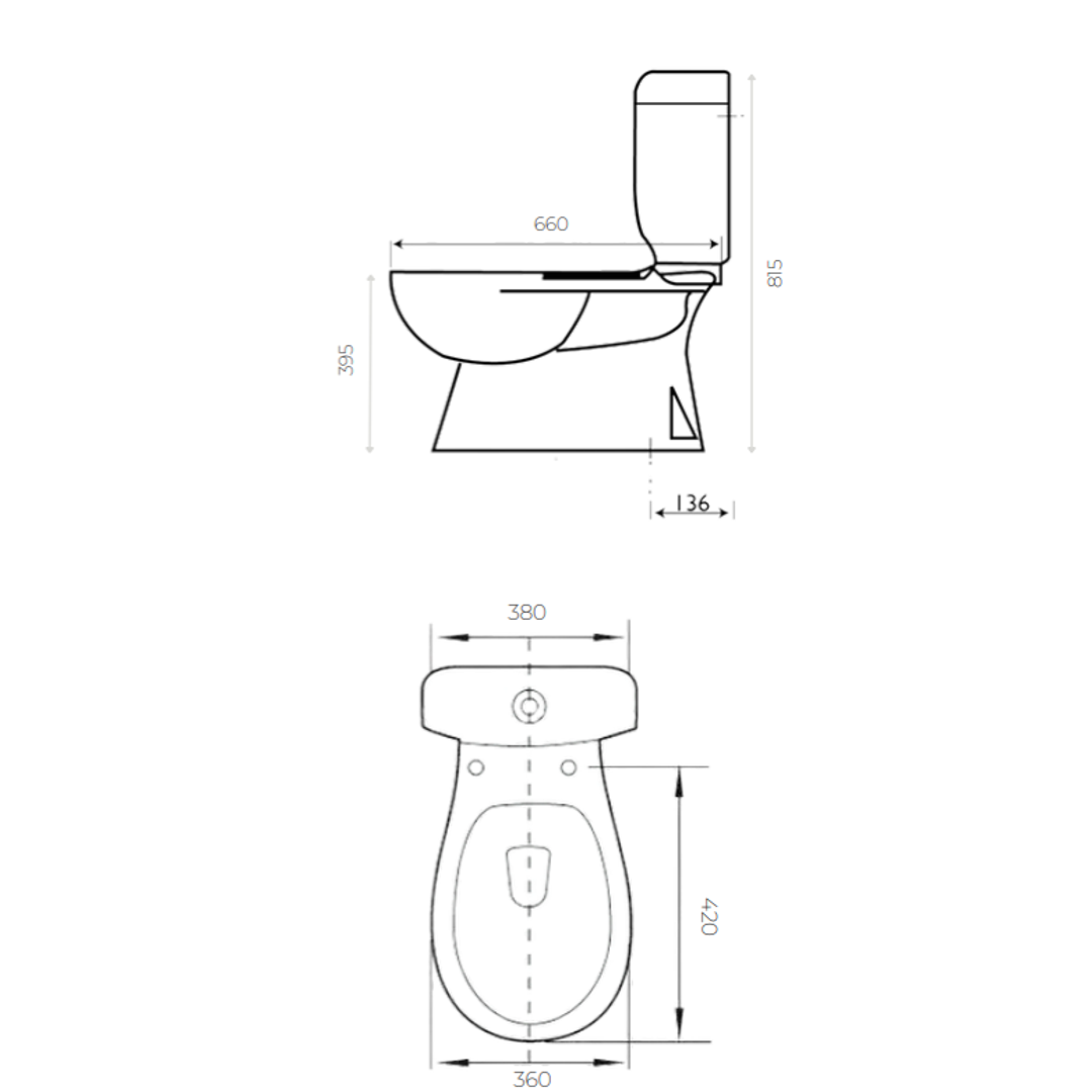 Aspire Zodiac MK5 Close Coupled Toilet Suite S Trap Soft Close Seat