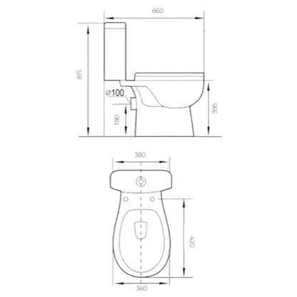 Aspire Zodiac MK5 Close Coupled Toilet Suite P Trap Soft Close Seat