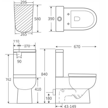 Aspire Matisse III Back to Wall Toilet Suite with Soft Close Seat