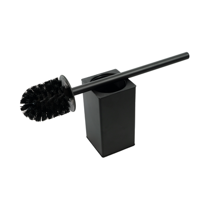 Aspire Midnight Toilet Brush &amp; Holder Square Matte Black