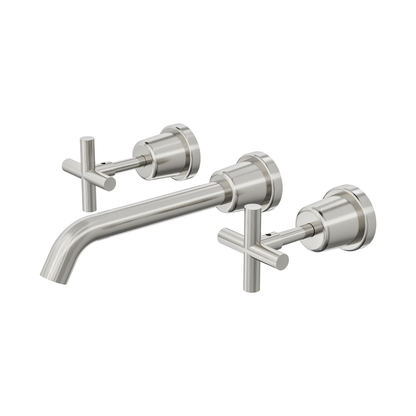 Aspire Air Cross Handle 3 Piece Basin/Bath Set Brushed Nickel