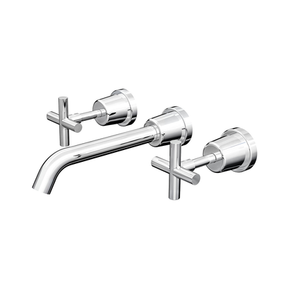 Aspire Air Cross Handle 3 Piece Basin/Bath Set Chrome