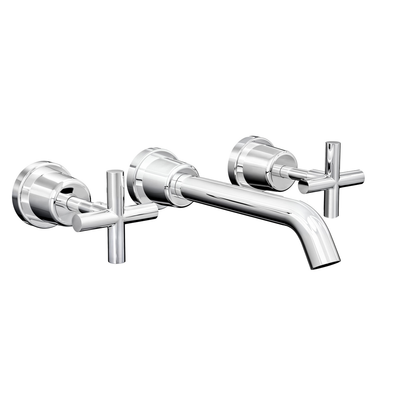 Aspire Air Cross Handle 3 Piece Basin/Bath Set Chrome