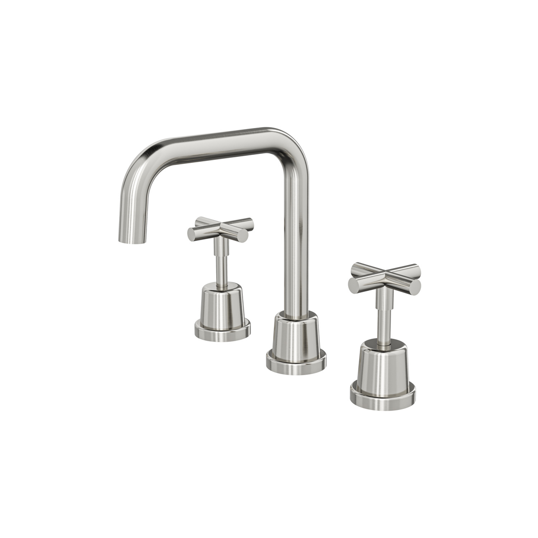 Aspire Air Cross Handle 3 Piece Basin Set Brushed Nickel
