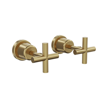 Aspire Air Cross Handle Wall Top Assemblies Brushed Brass