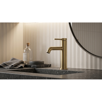 Aspire Air Pin Lever Basin Mixer Brushed Brass