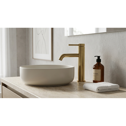 Aspire Air Pin Lever Basin Mixer Brushed Brass