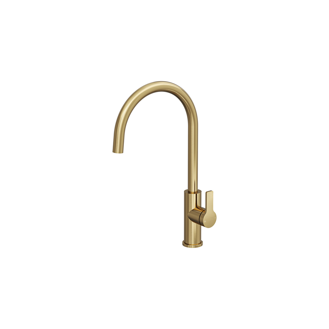 Aspire Air Pin Lever Kitchen Mixer (Non-Pullout Pin And Paddle Inc) Brushed Brass