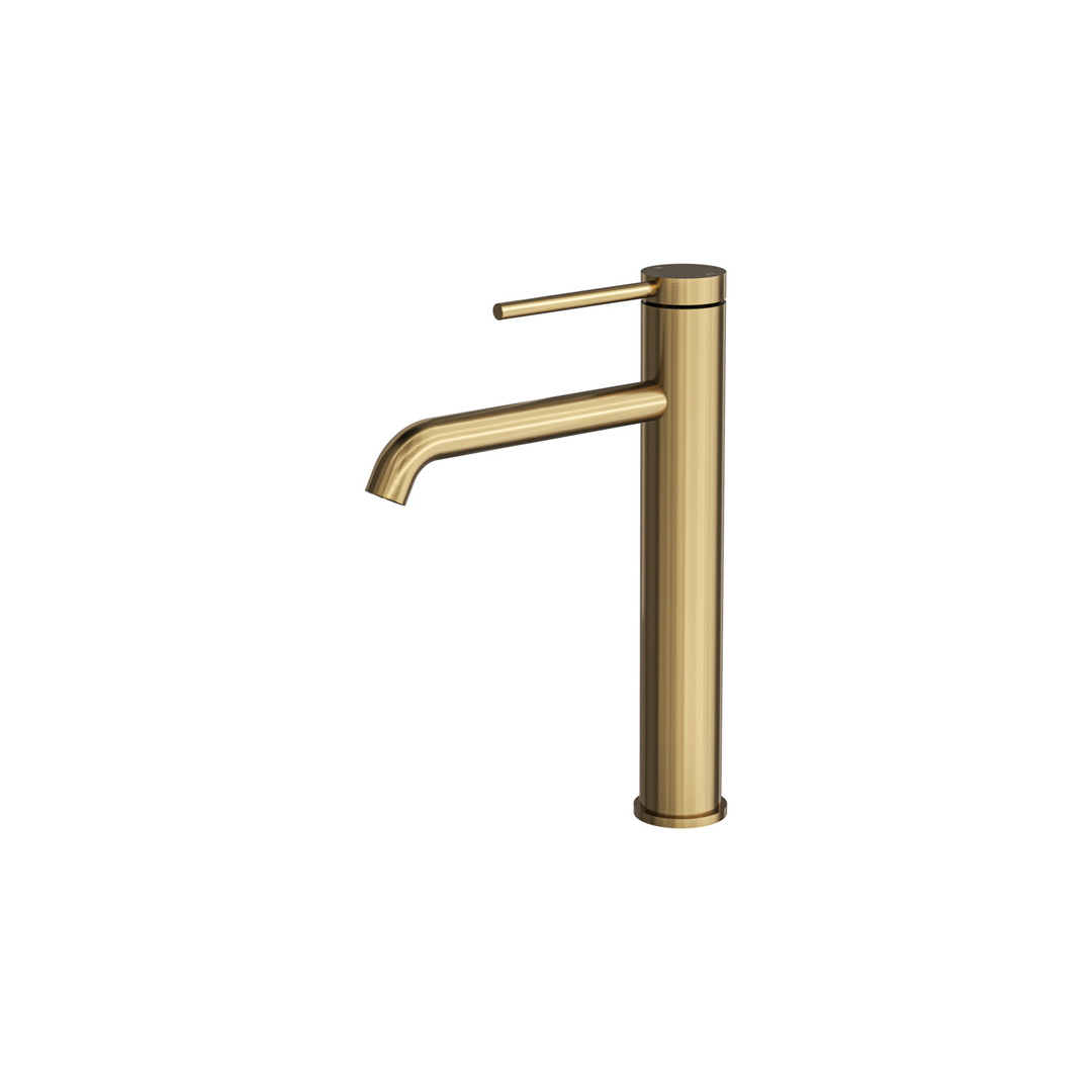 Aspire Air Pin Lever Tall Basin Mixer Brushed Brass
