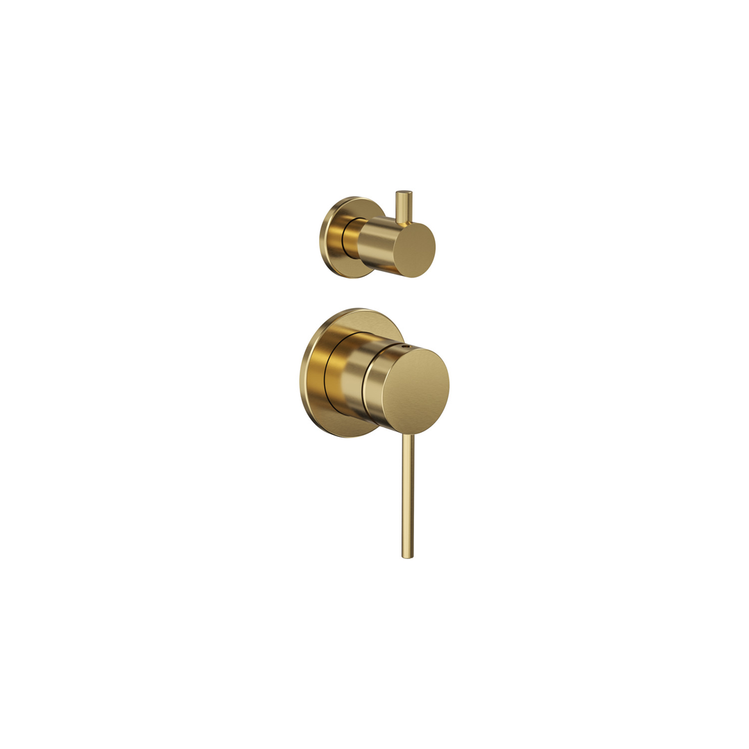 Aspire Air Shower/Bath Mixer Diverter (Separate Plate) Brushed Brass