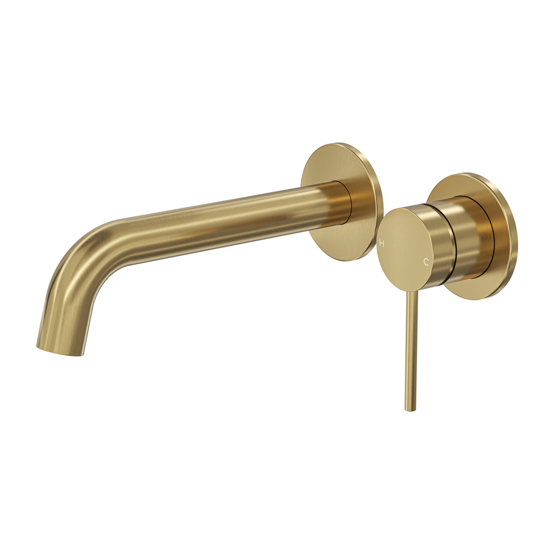 Aspire Air Wall Basin/Bath Mixer (Separate Plate) Brushed Brass