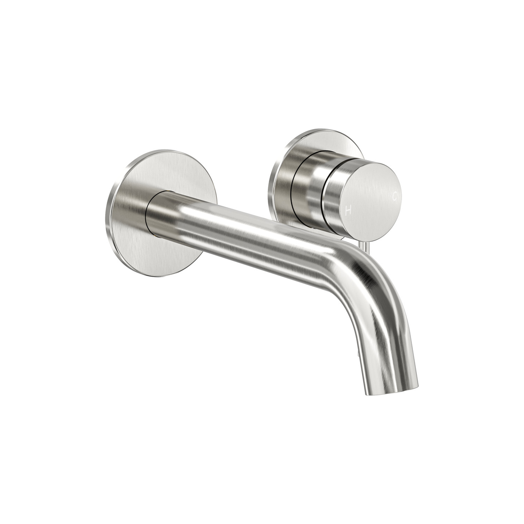 Aspire Air Wall Basin/Bath Mixer (Separate Plate) Brushed Nickel