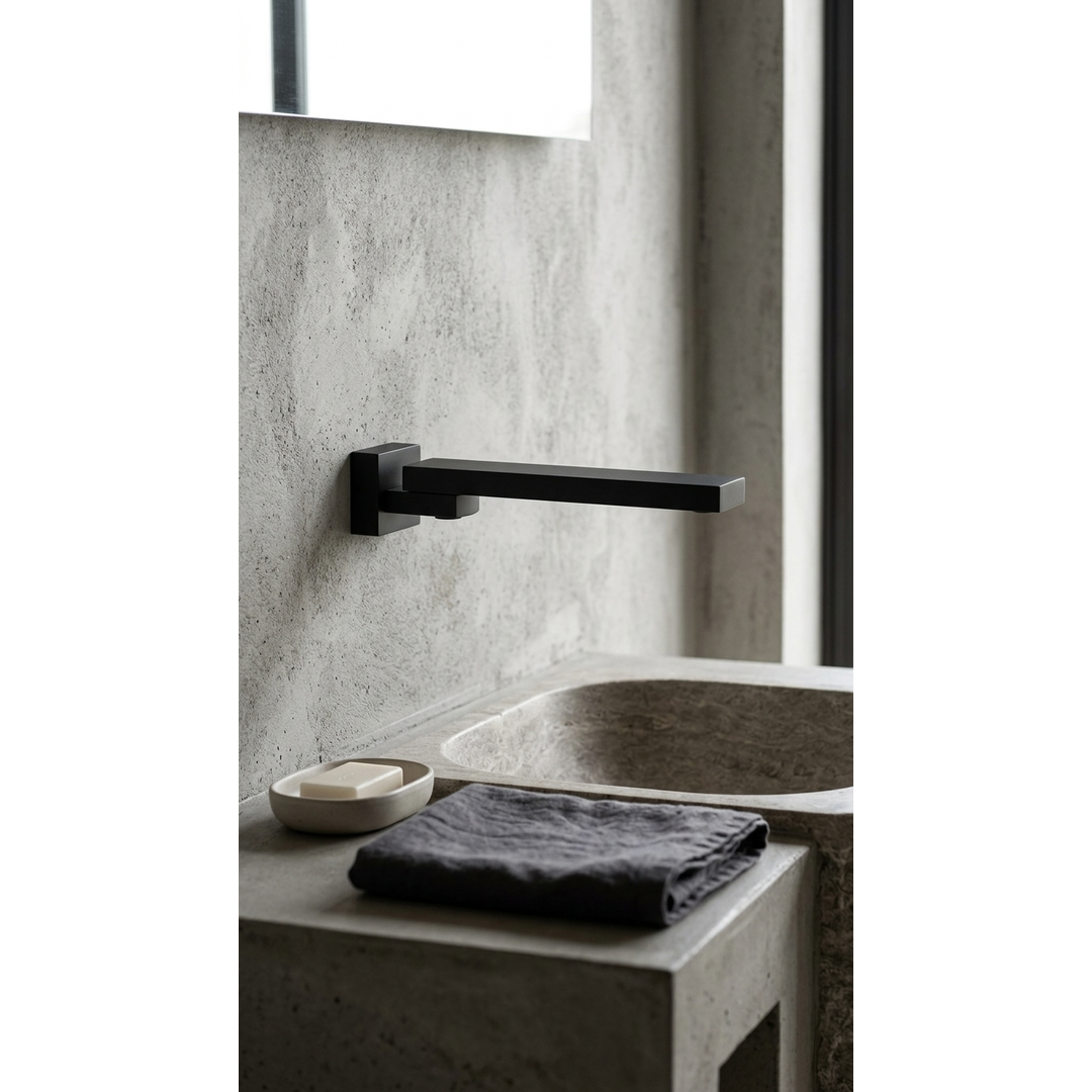 Aspire Midnight Bath Outlet Swivel Matte Black