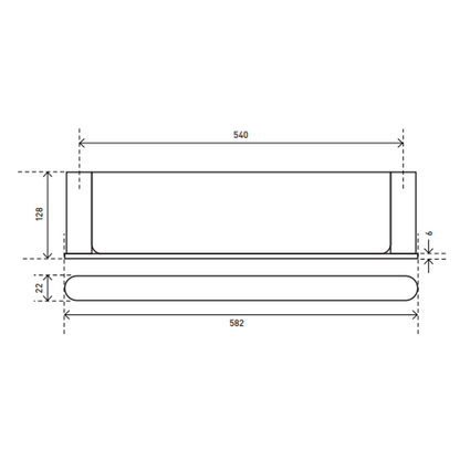Aspire Midnight Glass Shelf Matte Black