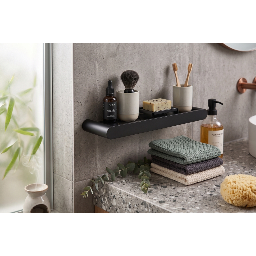 Aspire Midnight Metal Shelf Matte Black