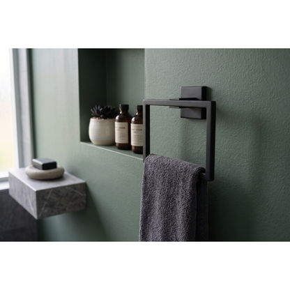 Aspire Midnight Towel Ring Matte Black