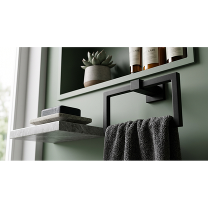 Aspire Midnight Towel Ring Matte Black