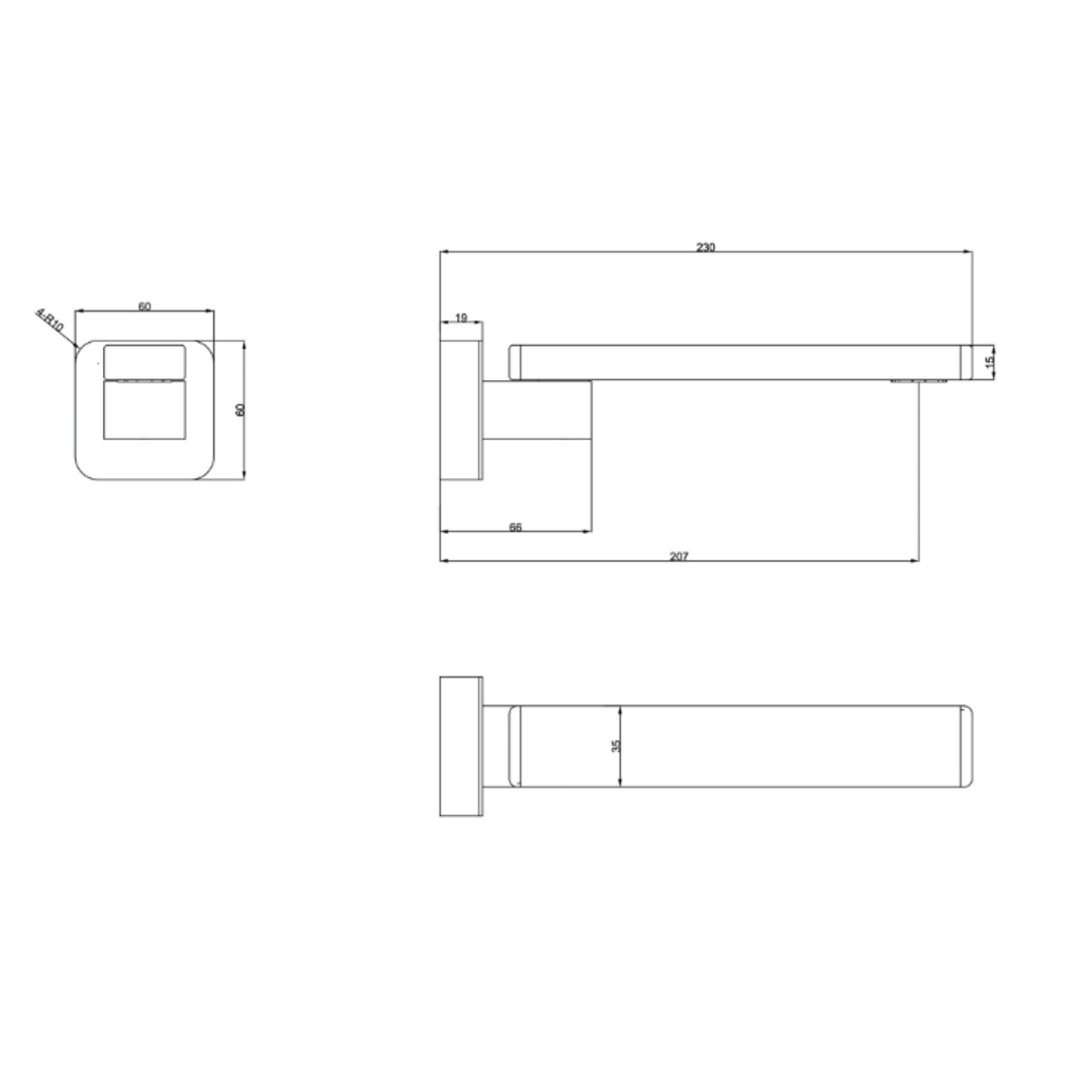 Aspire Nuovo 230mm Swivel Bath Outlet Chrome