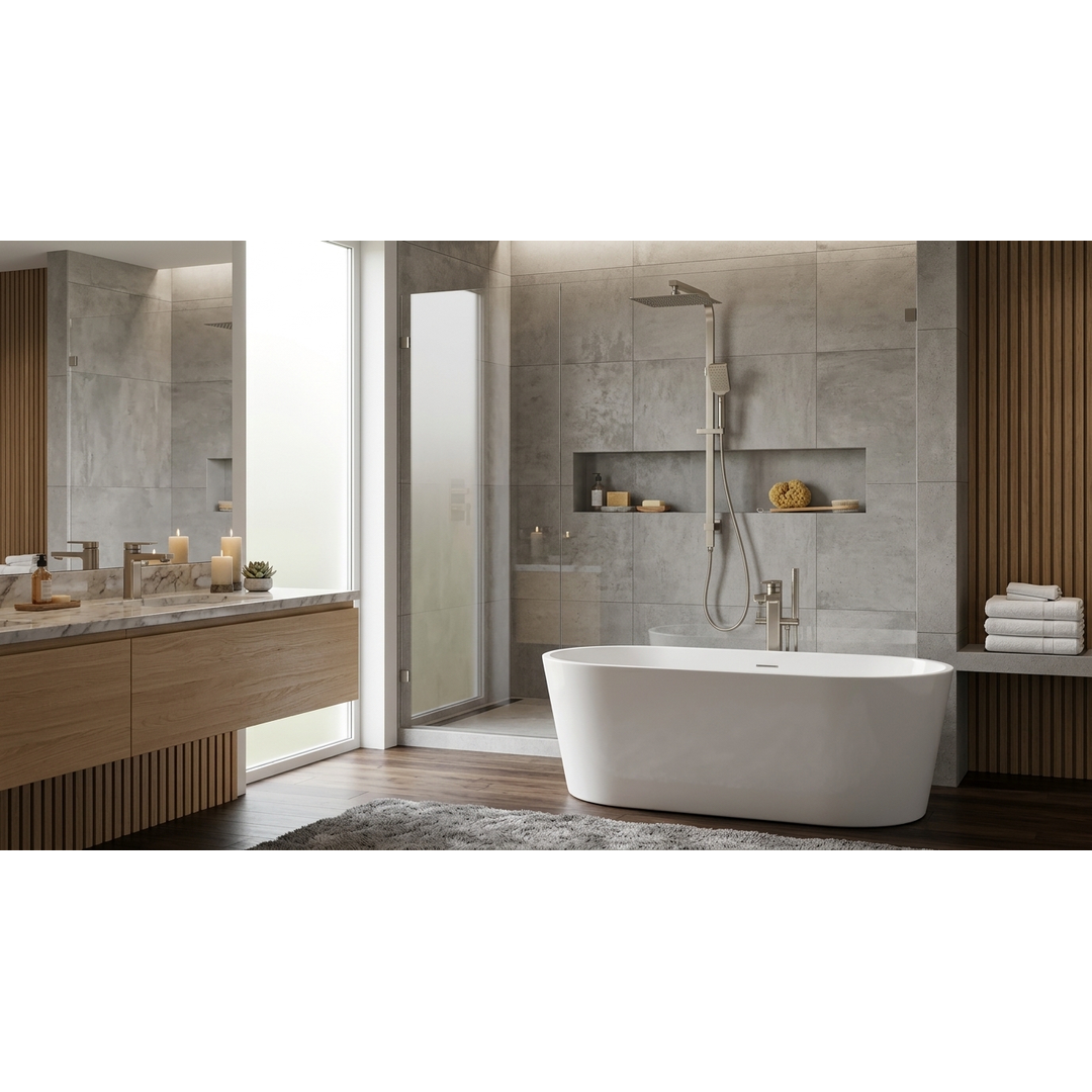 Aspire Nuovo Overhead Shower With Arm (300mm Head 400mm Arm) Brushed Nickel