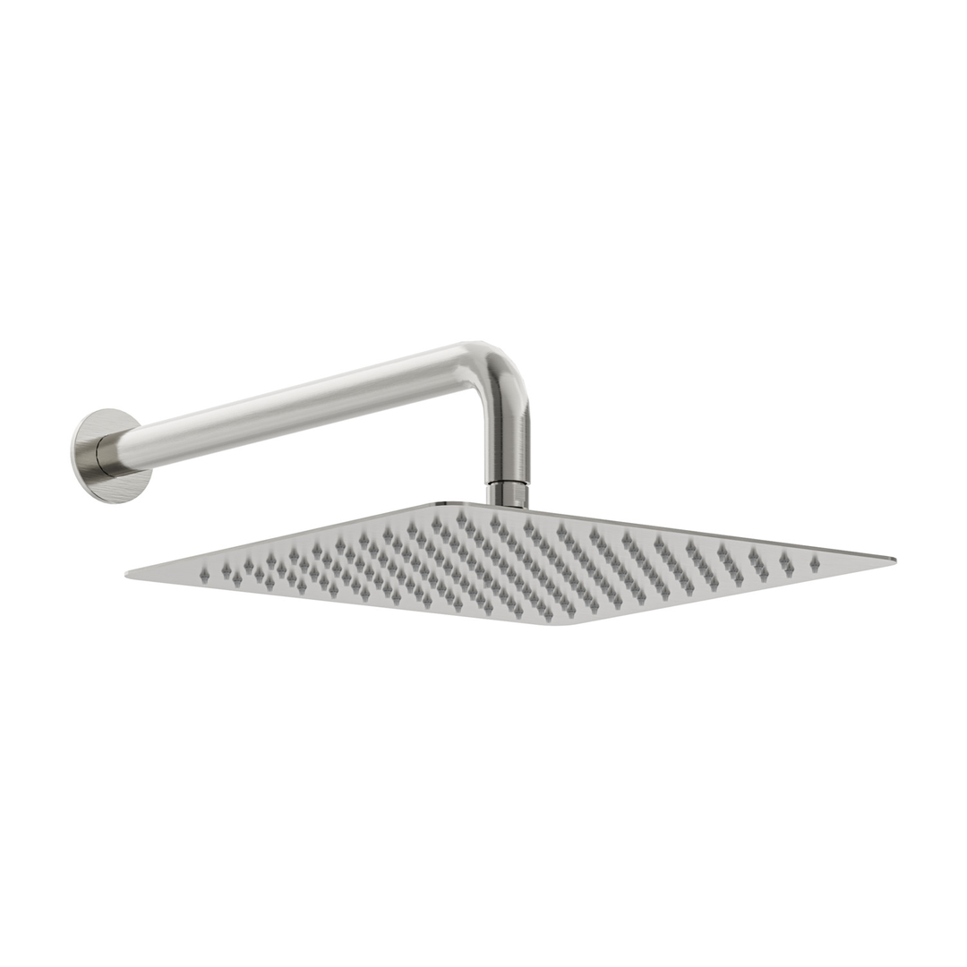 Aspire Nuovo Overhead Shower With Arm (300mm Head 400mm Arm) Brushed Nickel