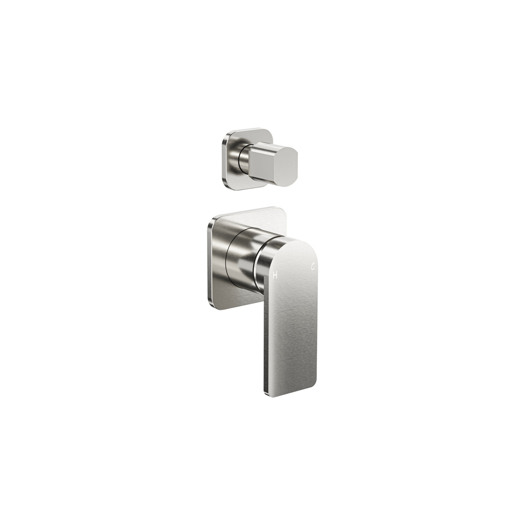 Aspire Nuovo Shower/Bath Mixer Diverter (Separate Plate) Brushed Nickel