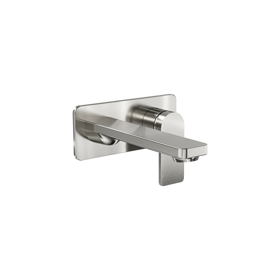 Aspire Nuovo Wall Mixer With Spout And Plate Brushed Nickel