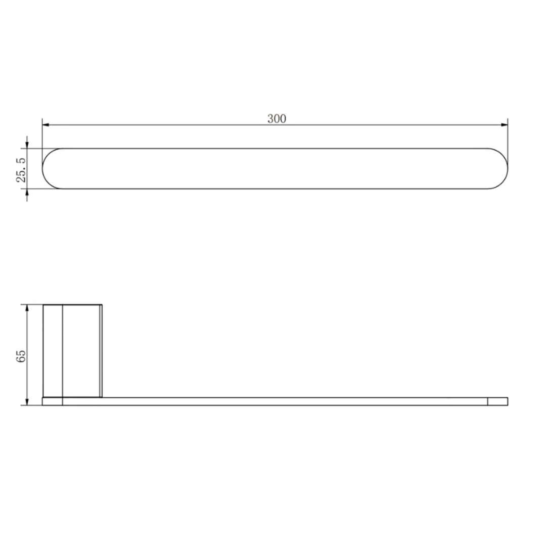 Aspire Nuovoair 300mm Hand Towel Holder (Matches Aspire Air And Nuovo) Brushed Brass